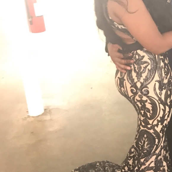 Nude and Black Prom Dress - Picture 4 of 4